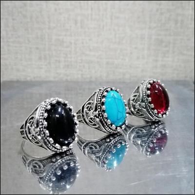 Turkish Design Men's Fashion Stone Rings – Pack of 3
