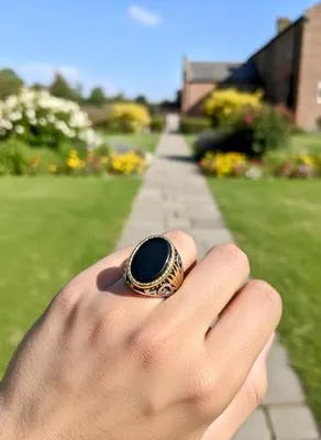 Turkish Design Gold Plated Crystal Men's Ring