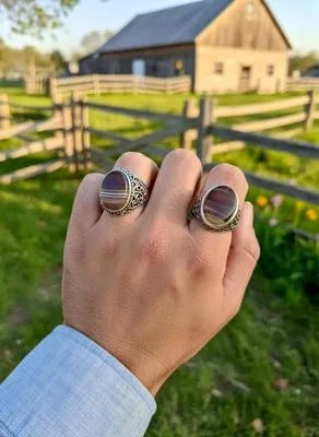 Men’s Silver Turkish Style Ring with Resin Polish