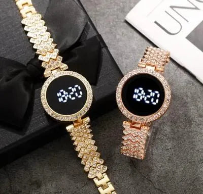 Women’s Touchscreen Digital Bracelet Watch – Stylish Round Dial