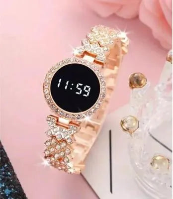 Women’s Touchscreen Digital Bracelet Watch – Stylish Round Dial