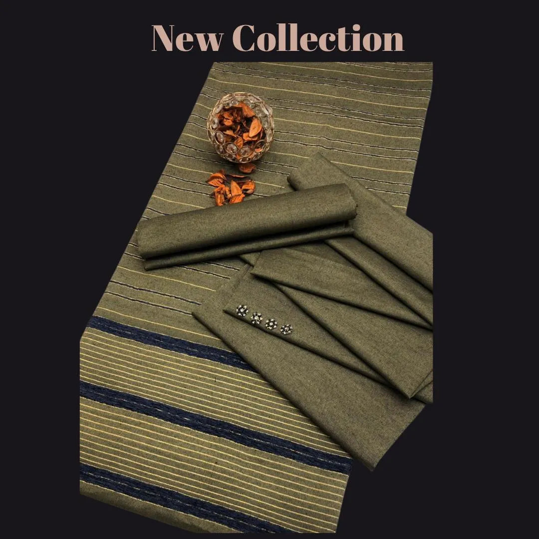 Sussi Plain Unstitched 3-Piece Suit – Multicolor | Shirt, Trouser & Dupatta