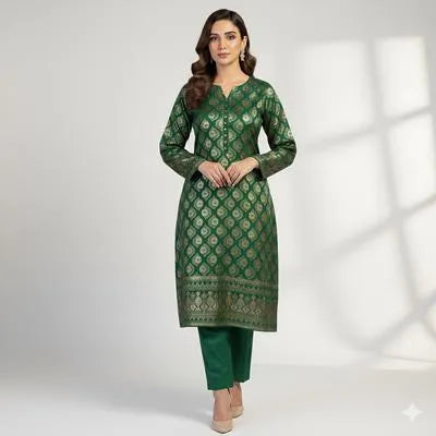 Ladies Unstitched Block Printed 2 Pcs Suit | Stylish Daily Wear