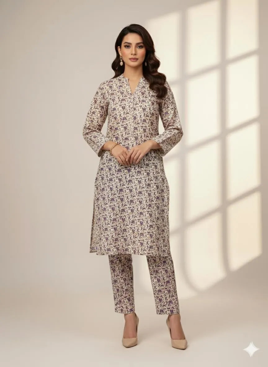 Ladies Unstitched Printed 2 Piece Dress – Shirt & Bottom  5.