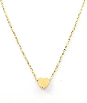 Tiny Heart Necklace – Elegant Golden Alloy Pendant