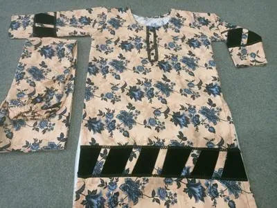 Stylish Women's Stitched Printed Shirt and Trouser Set - 2 Pcs in Crystal Wool and Cotton