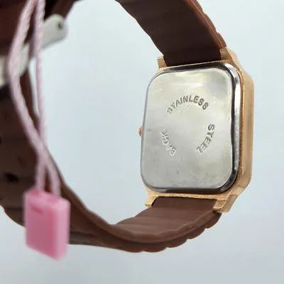 Elegant VZ Collection Women’s Quartz Watch – Brown Silicone Strap