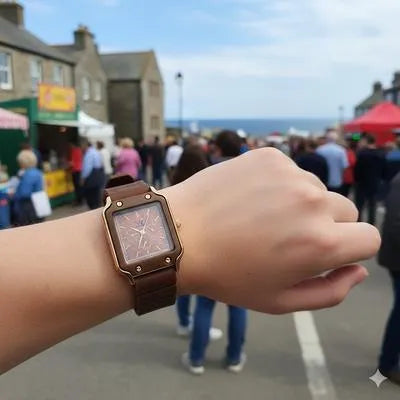 Elegant VZ Collection Women’s Quartz Watch – Brown Silicone Strap