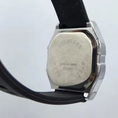 Chic Digital LED Watch with Crystal Embellished Bezel and Black Silicone Strap