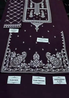 Women’s Embroidered Dhanak Winter Suit – 2 Piece Unstitched