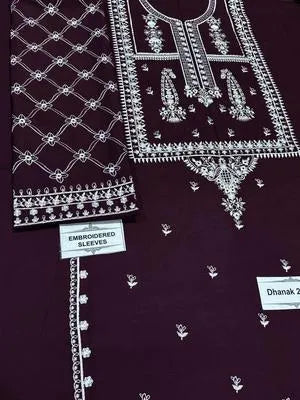 Women’s Embroidered Dhanak Winter Suit – 2 Piece Unstitched