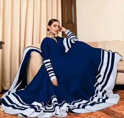 3 Pcs Women's Stitched Crinkle Chiffon Applique Suit